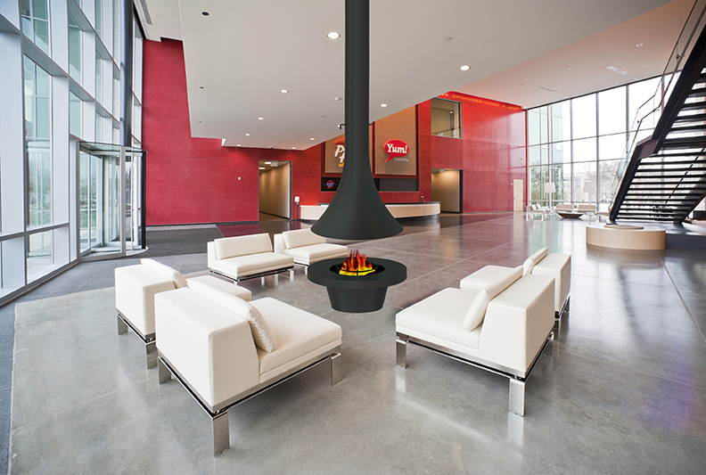 A-90 hanging fireplace  suspends stove Custom fireplace