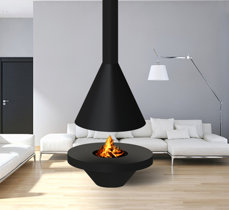 V-120 hanging fireplace  suspends stove Custom fireplace